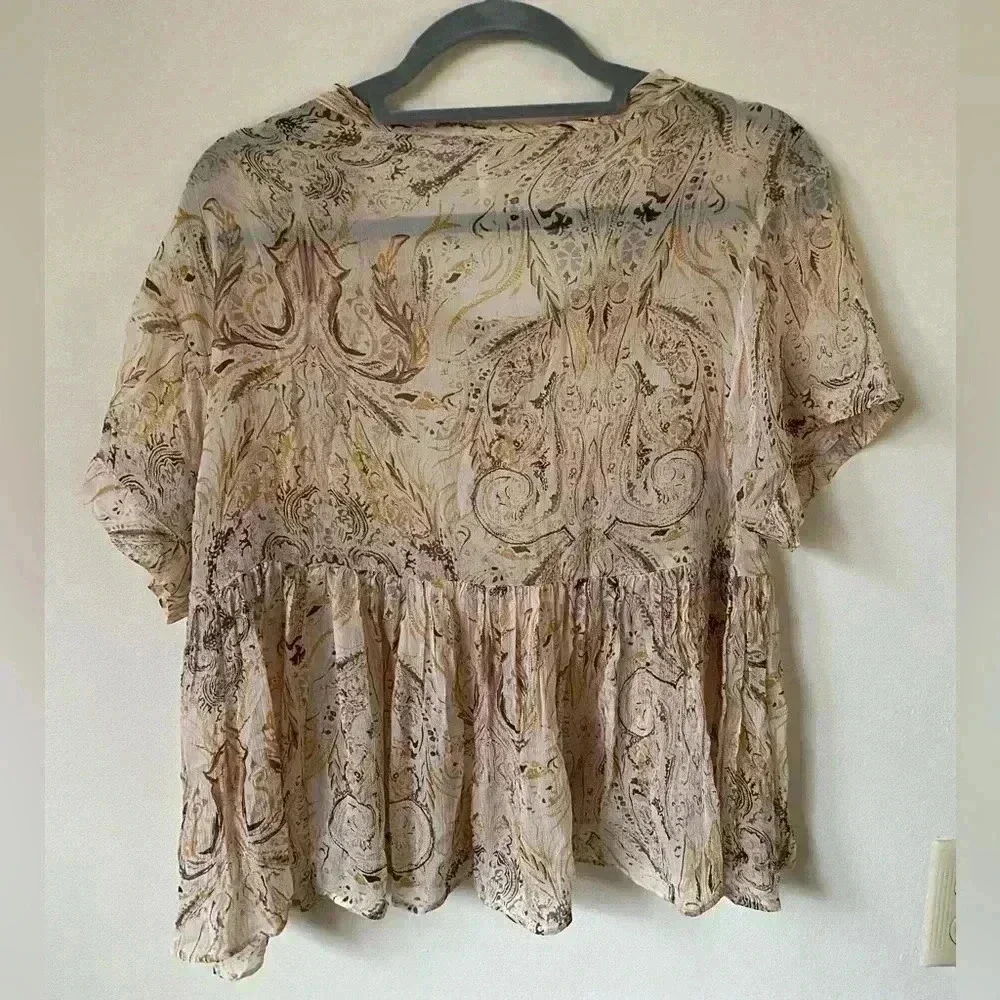 FREE PEOPLE SAY YOU WILL SHEAR TOP IVORY SIZE XS